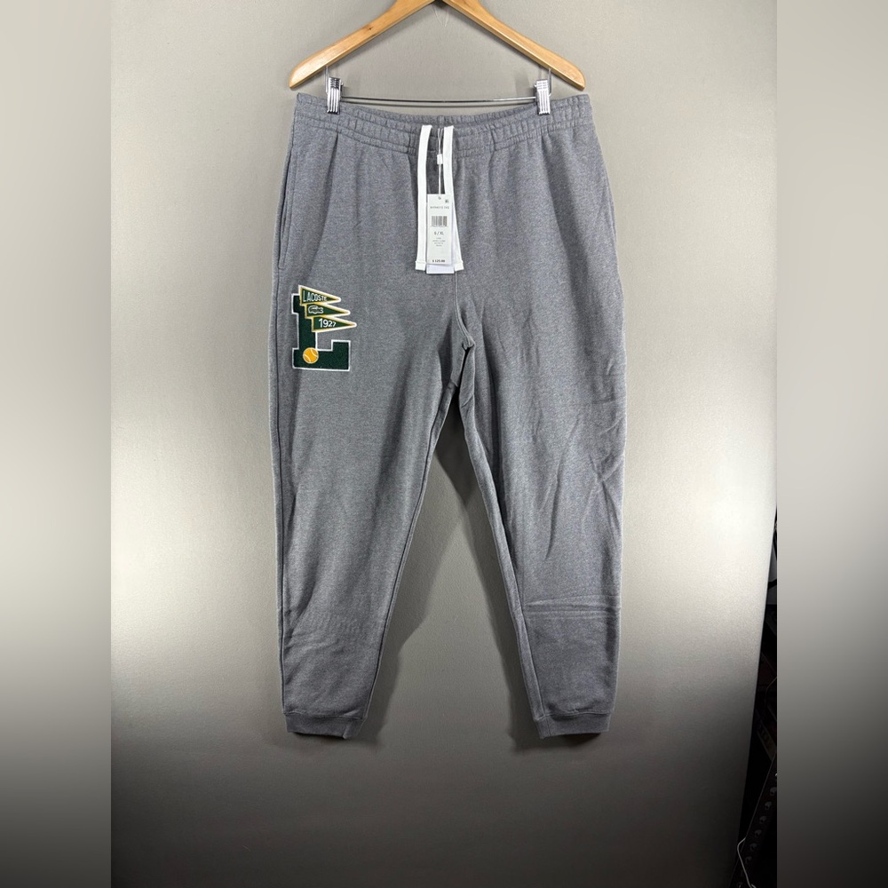 Lacoste Mens Pennants L Badge Fleece Tracksuit Pants XLarge Gray - XH7442-51